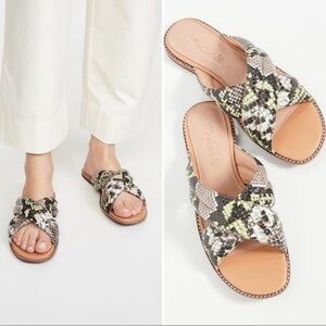 Madewell Skyler snake print/animal print slides sz8